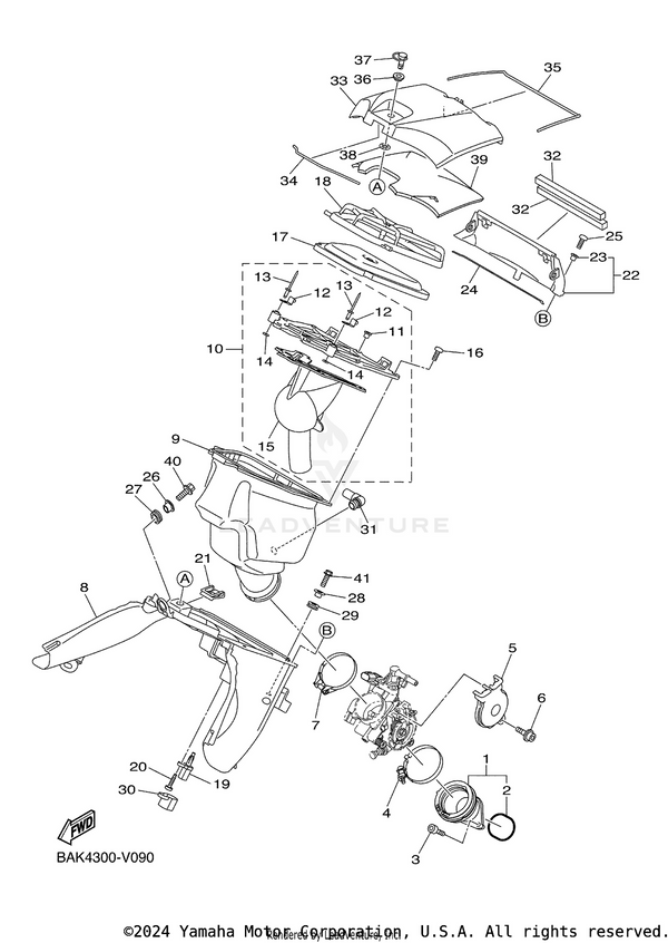 Yamaha parts diagram for 1SL-28386-00-00 - Ref #37