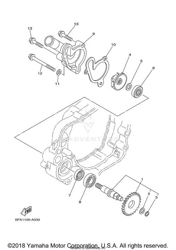 Yamaha parts diagram for 4BA-12428-00-00 - Ref #10