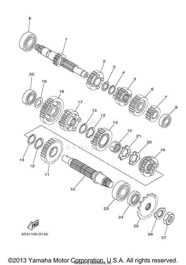 Yamaha parts diagram for 93306-20447-00 - Ref #8