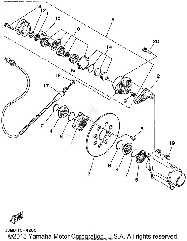 Yamaha parts diagram for 2XJ-25715-00-00 - Ref #4