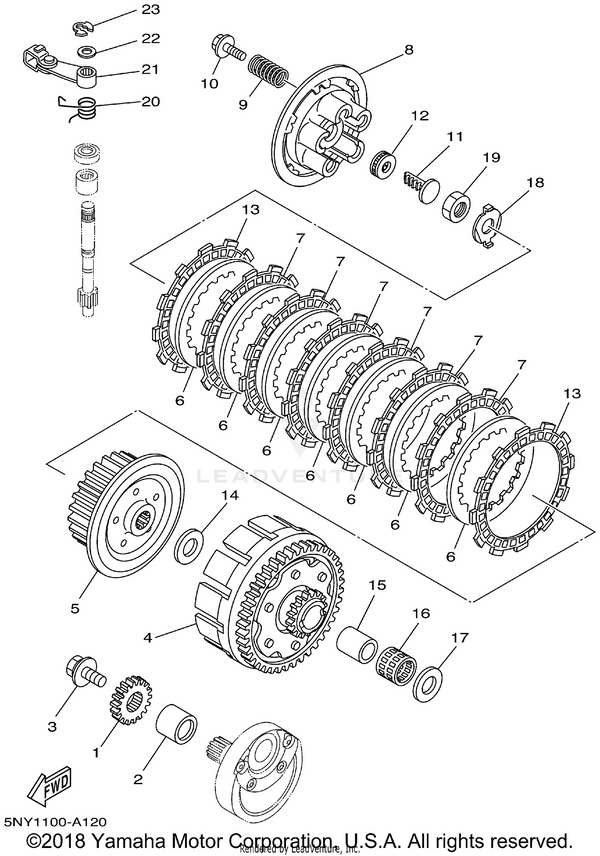Yamaha parts diagram for 4XV-16340-01-00 - Ref #21