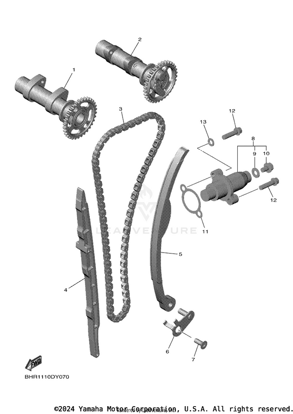 Yamaha parts diagram for 33D-12252-01-00 - Ref #5