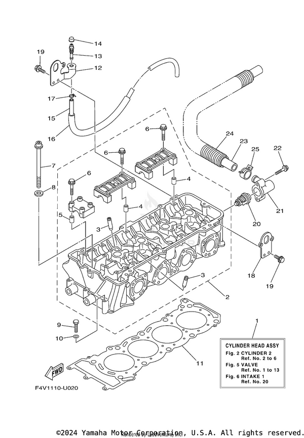 Yamaha parts diagram for 6HL-12456-00-00 - Ref #8