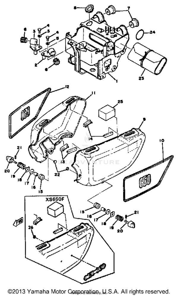 Yamaha parts diagram for 256-21717-00-00 - Ref #22