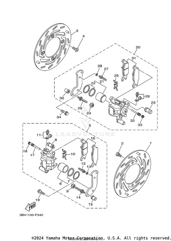 Yamaha parts diagram for 3B4-W0045-10-00 - Ref #31