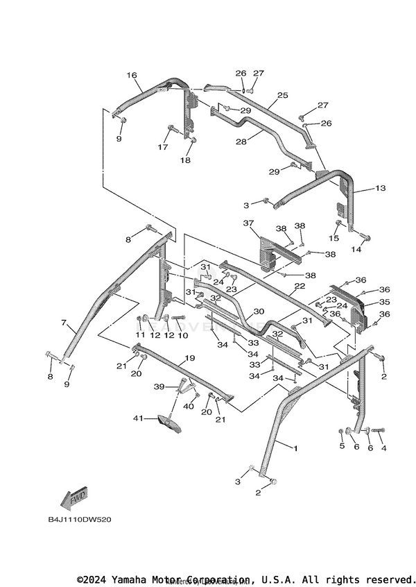 Yamaha parts diagram for B4J-K831E-01-00 - Ref #7