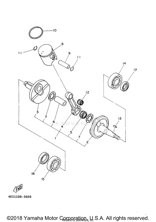 Yamaha parts diagram for 93102-20447-00 - Ref #17
