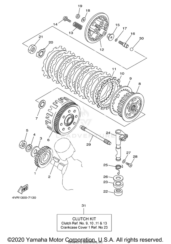 Yamaha parts diagram for 3B6-W001G-00-00 - Ref #31