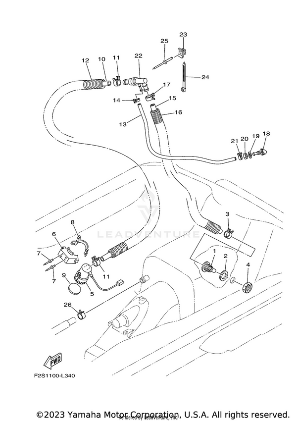 Yamaha parts diagram for 90467-14803-00 - Ref #14