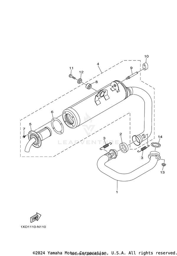 Yamaha parts diagram for 1XD-E4710-02-00 - Ref #4