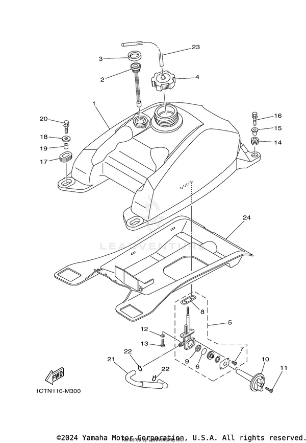 Yamaha parts diagram for 1NS-F4524-00-00 - Ref #10