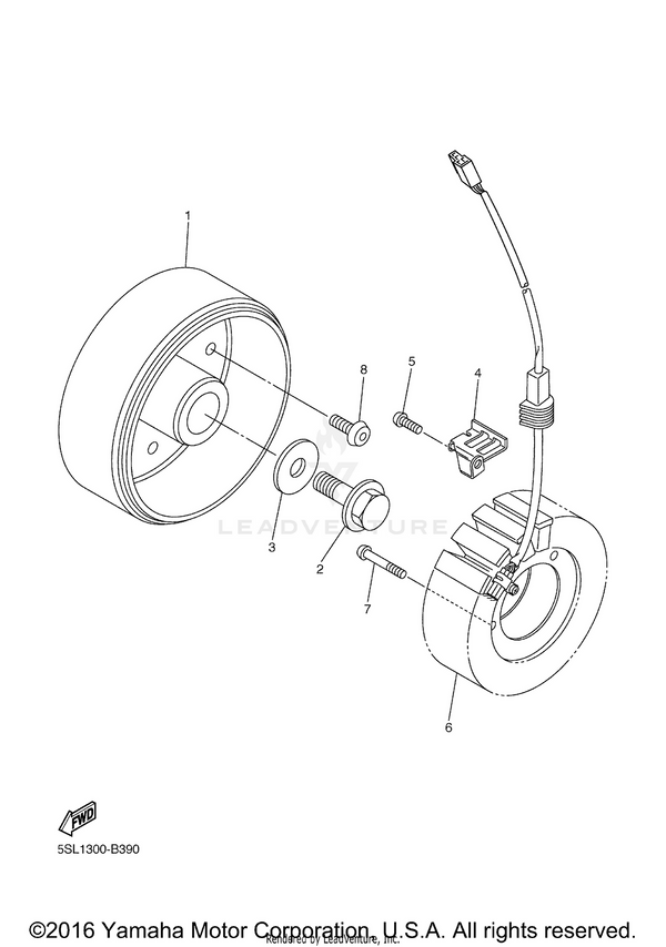Yamaha parts diagram for 5SL-15484-00-00 - Ref #4