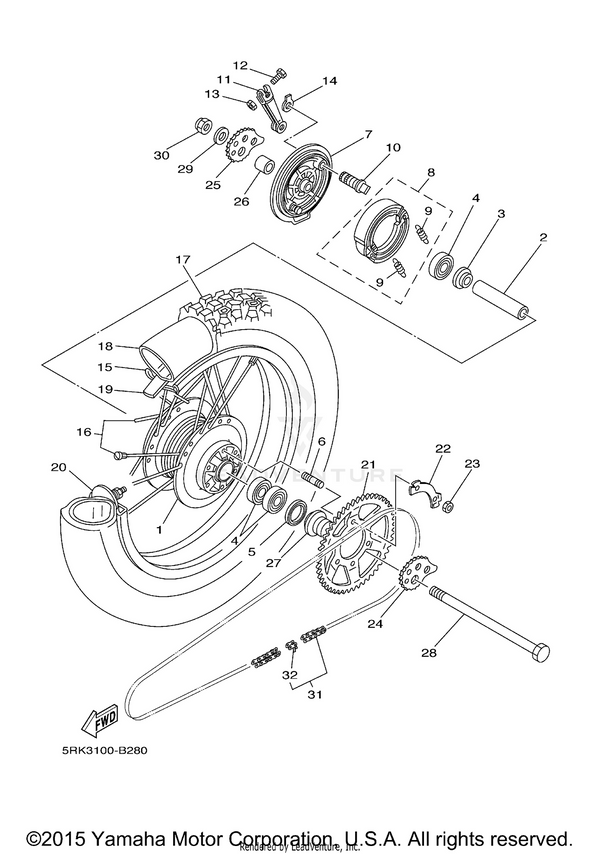 Yamaha parts diagram for 93104-22018-00 - Ref #5