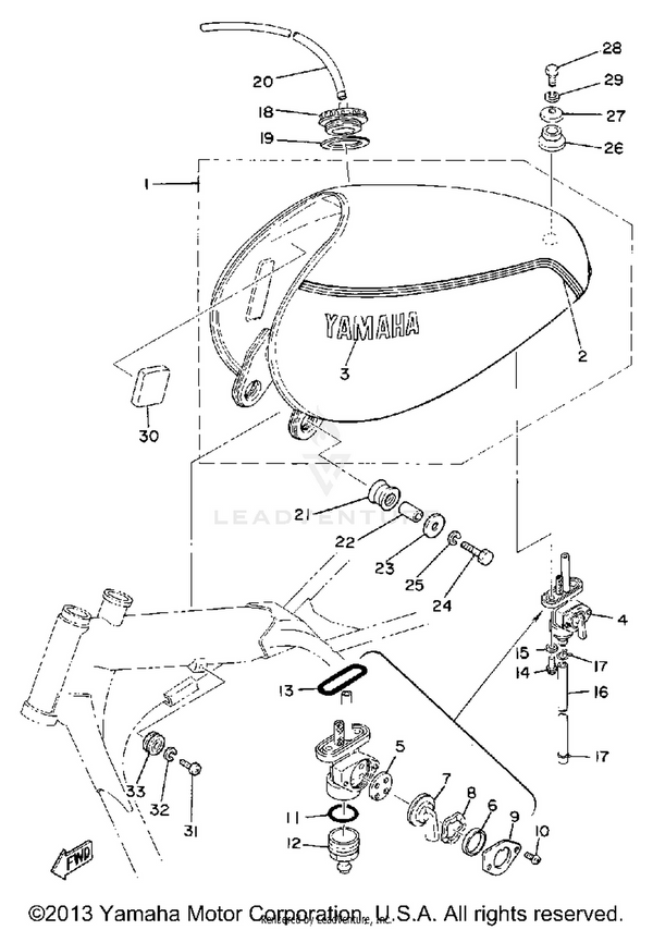 Yamaha parts diagram for 498-24500-01-00 - Ref #4