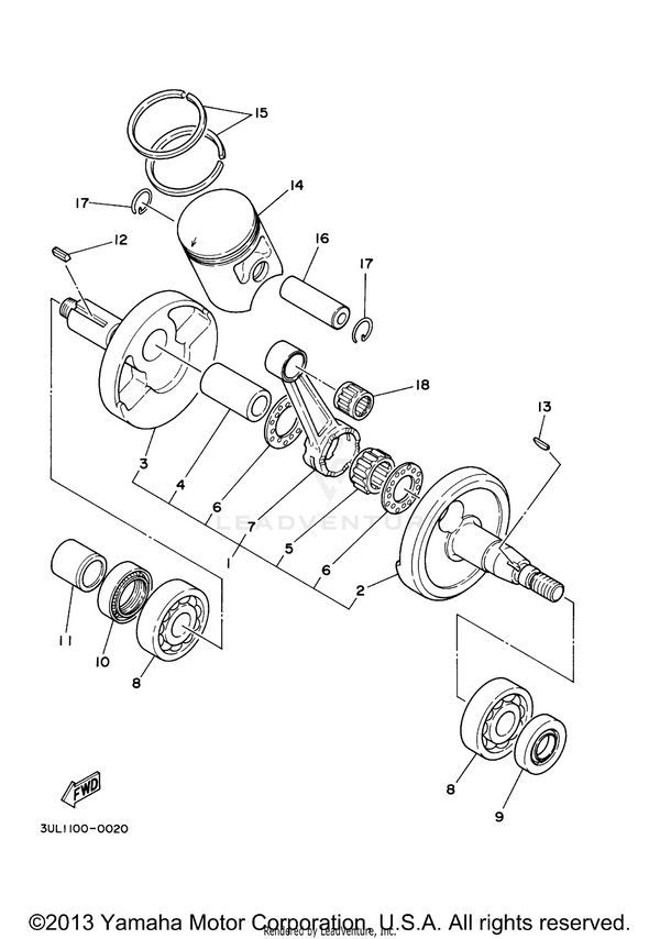 Yamaha parts diagram for 3A3-11610-00-00 - Ref #15