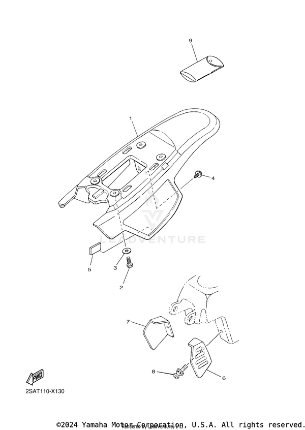 Yamaha parts diagram for 4X4-28100-01-00 - Ref #9