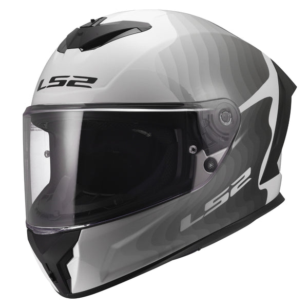 Rapid III Flow Full Face Motorcycle Helmet Gloss White Gray Black