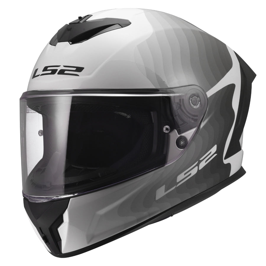 Rapid III Flow Full Face Motorcycle Helmet Gloss White Gray Black