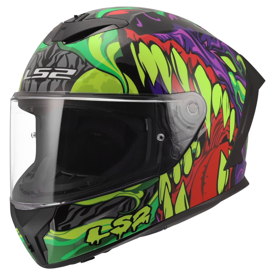 Rapid III Lycant Full Face Motorcycle Helmet Gloss Black Green Purple