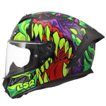 Rapid III Lycant Full Face Motorcycle Helmet Gloss Black Green Purple