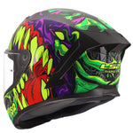 Rapid III Lycant Full Face Motorcycle Helmet Gloss Black Green Purple
