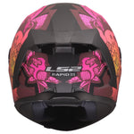Rapid III Poppies Full Face Motorcycle Helmet Matte Black Pink