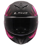 Rapid III Poppies Full Face Motorcycle Helmet Matte Black Pink
