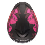 Rapid III Poppies Full Face Motorcycle Helmet Matte Black Pink