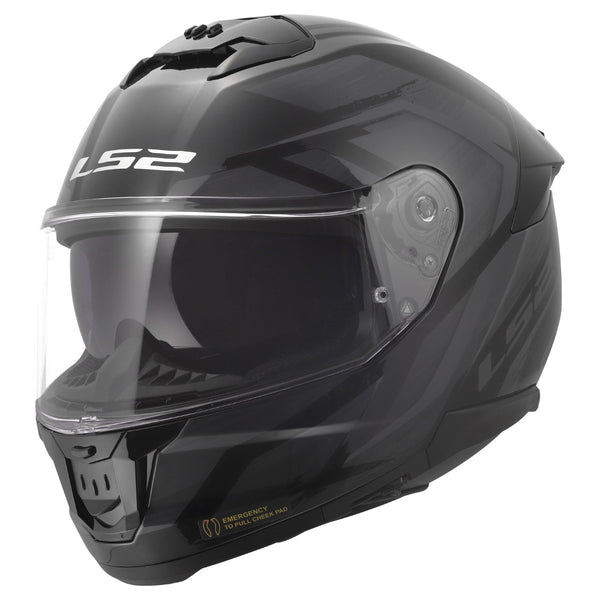 Stream II Fury Full Face Motorcycle Helmet W/  SunShield Gloss Black Gray
