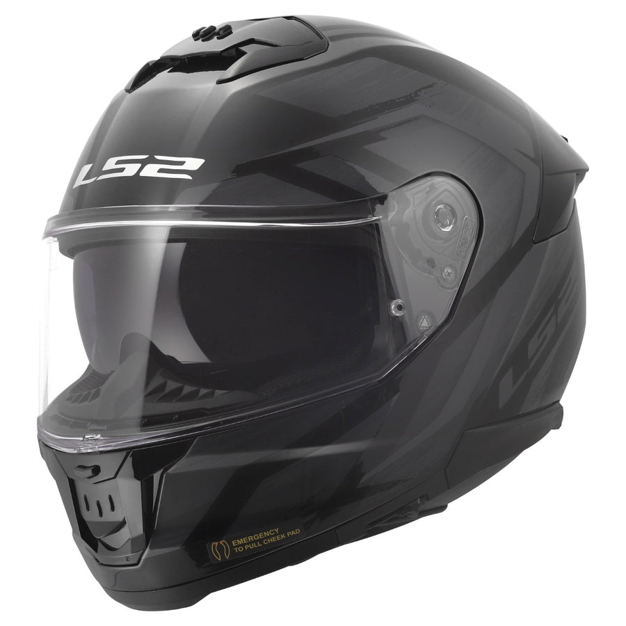 Stream II Fury Full Face Motorcycle Helmet W/  SunShield Gloss Black Gray