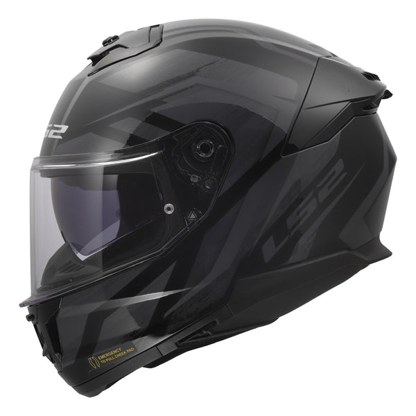 Stream II Fury Full Face Motorcycle Helmet W/  SunShield Gloss Black Gray