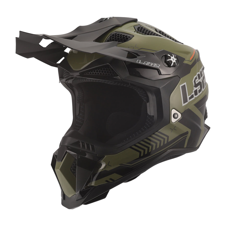 Subverter Evo Battalion Motocross Motorcycle Helmet Gloss Green Black