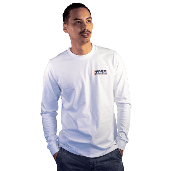 White Red/Blue Long Sleeve T-Shirt
