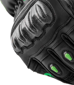 S1 GLOVE BLK/FLO-GREEN LEATHER