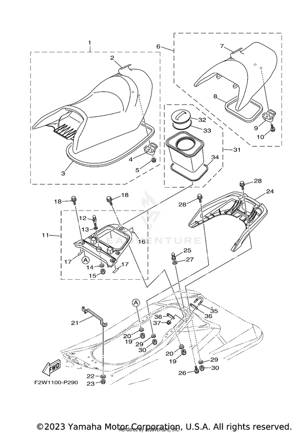 COVER, SEAT 1 | F2W-U371B-50-00