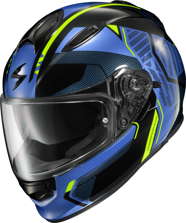 RYZER FULL-FACE HELMET SWITCH BLUE/HI-VIZ