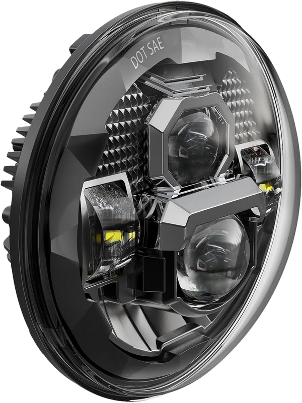 7" LED HEADLIGHT RUGGED ULTRA VIEW BLACK