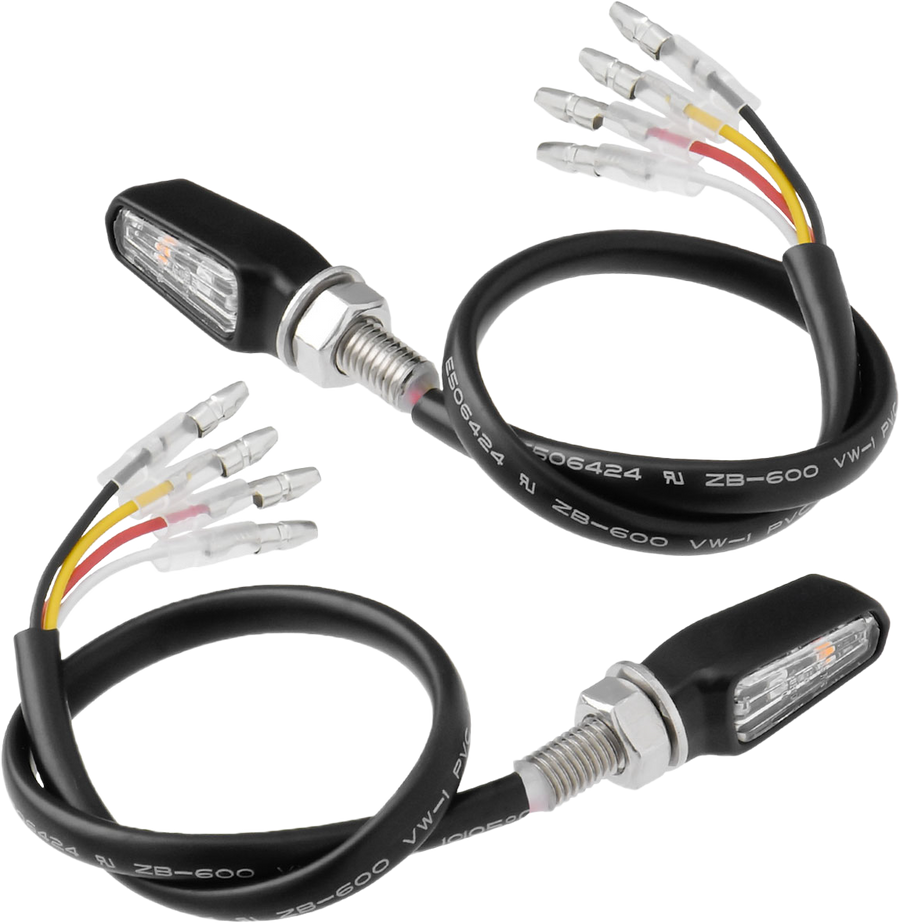 701 LED TURN SIGNALS W/TAILLIGHT BLK W/CLR LENS PR | ZR46-0109