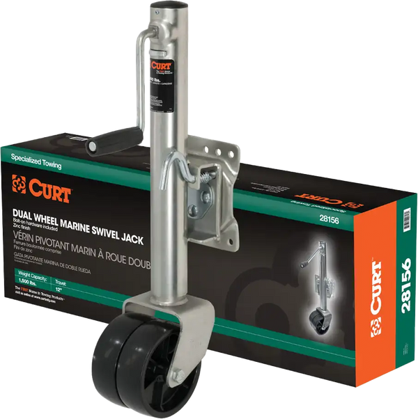 CURT 1500 POUND DUAL WHEEL MARINE JACK
