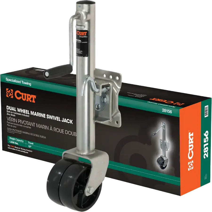 CURT 1500 POUND DUAL WHEEL MARINE JACK