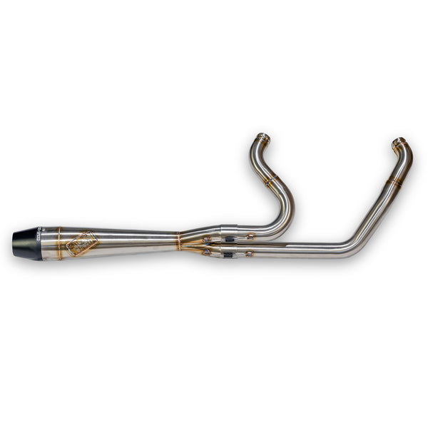 INTMDTR M8 SOFTAIL MID BRUSHED SS W/BLACK END CAP | 930-02624