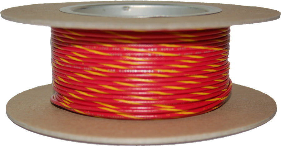 #18-GAUGE RED/YELLOW STRIPE 100' SPOOL OF PRIMARY WIRE