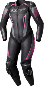 WOMENS TRACTECH EVO D3O SUIT BLACK/PINK LEATHER