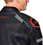 S1 D3O LEATHER JACKET BLK/GRY/RED 2X