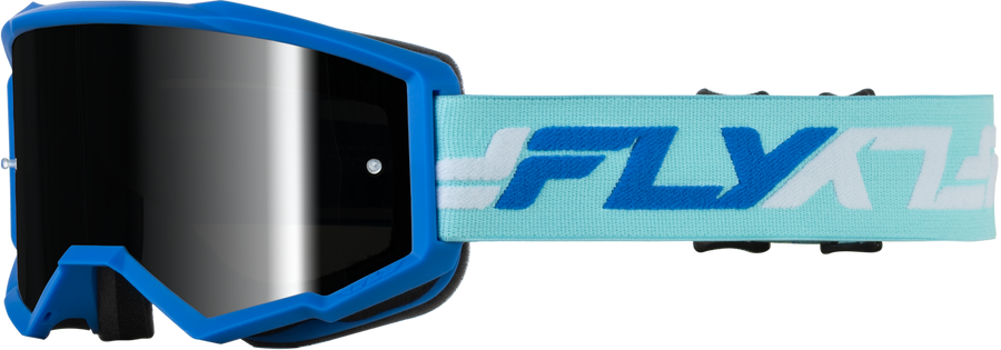 ZONE GOGGLE BLUE/WHITE W/ BLACK MIRROR/SMOKE LENS