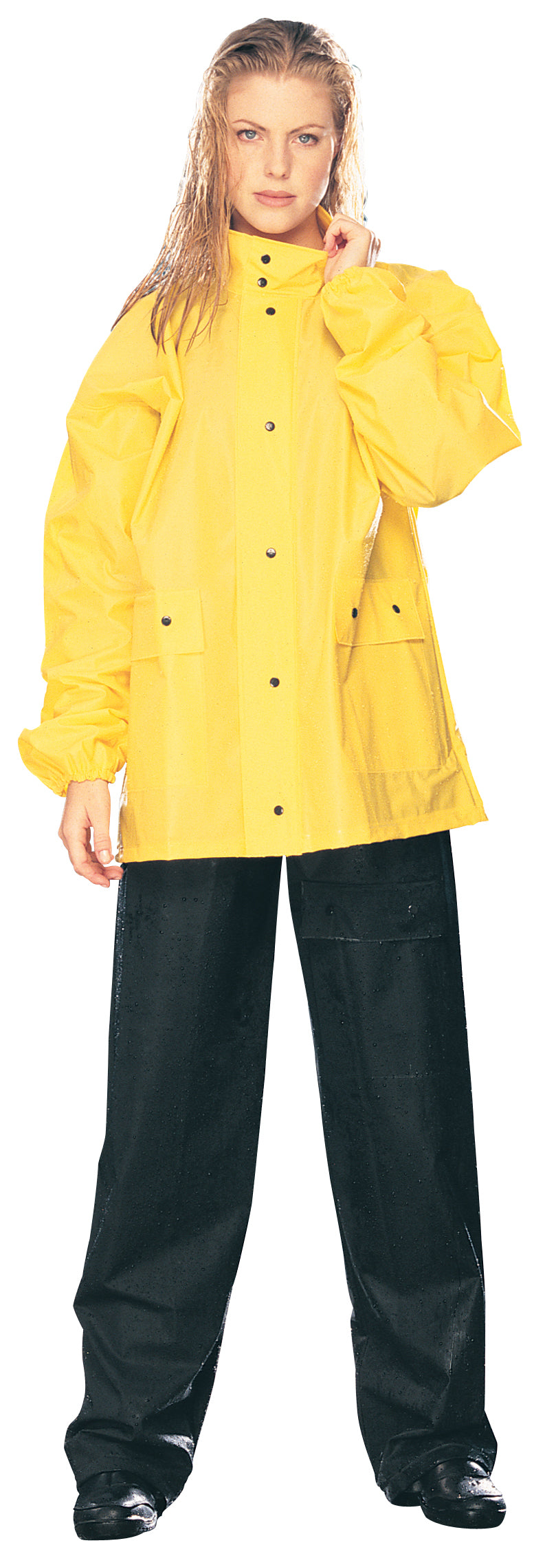 2pc PVC RAINSUIT YL/BK