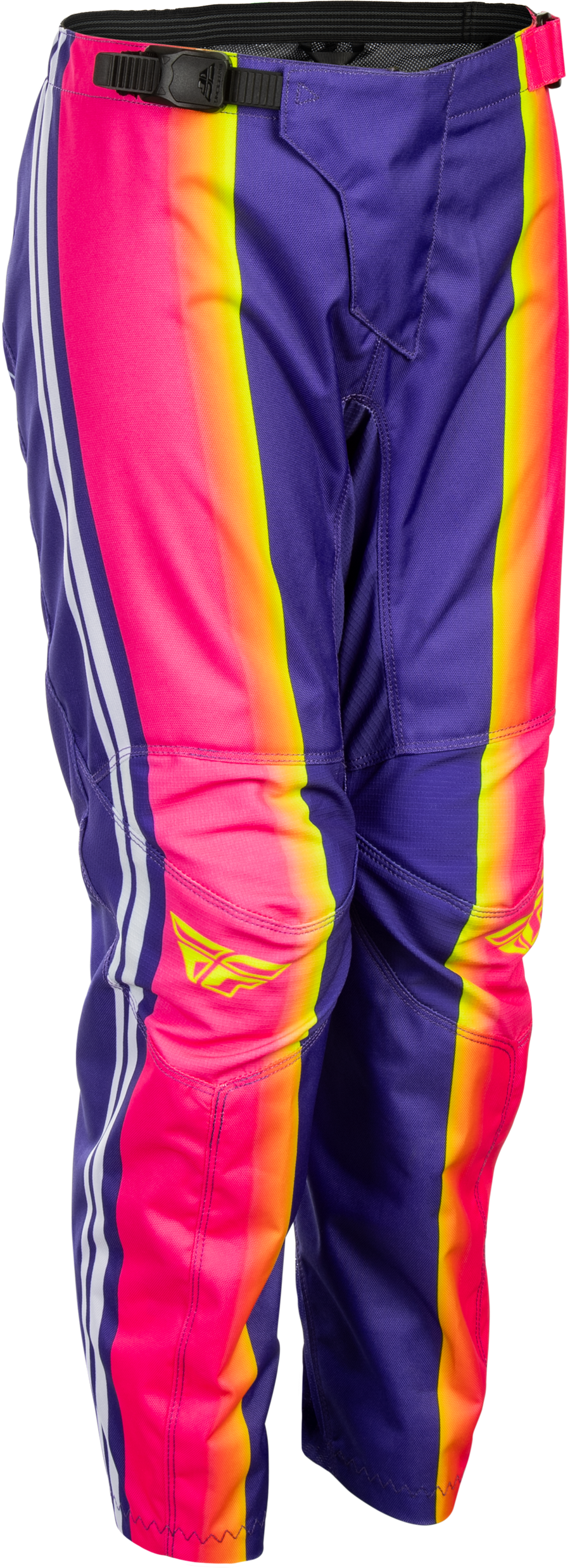 YOUTH F-16 RAZE PANTS PURPLE/PINK/YELLOW SZ 24