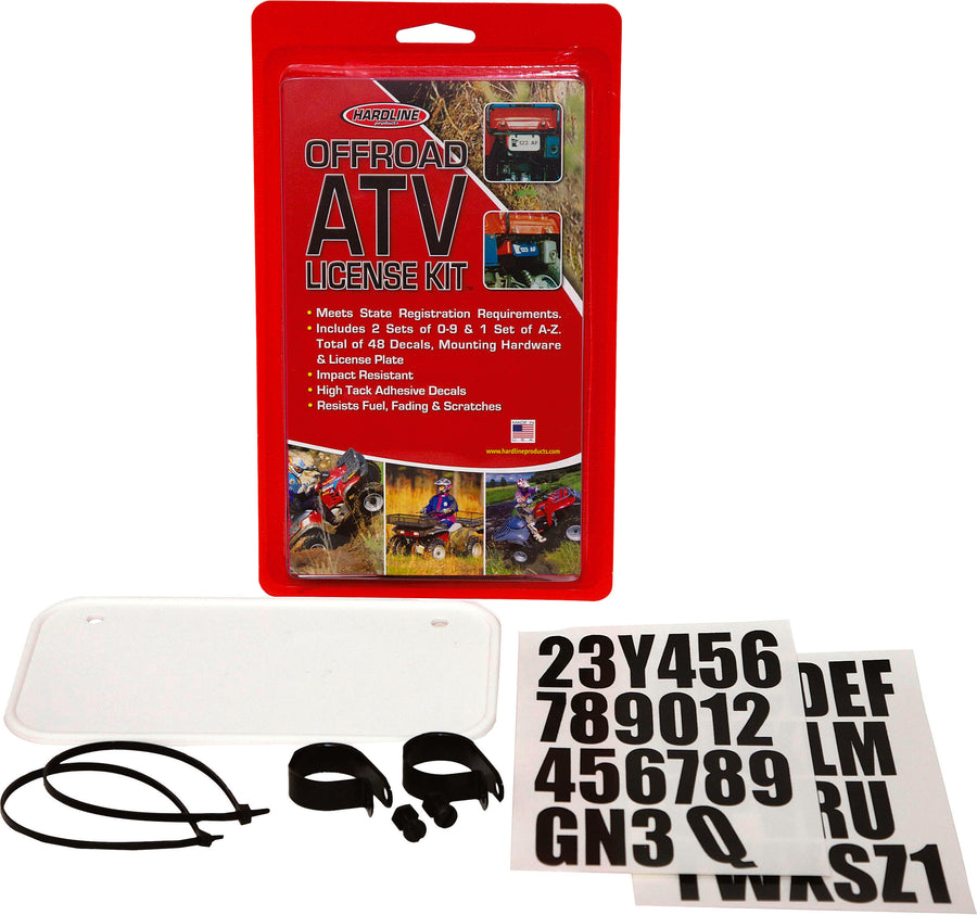 ATV LICENSE PLATE KIT WHITE