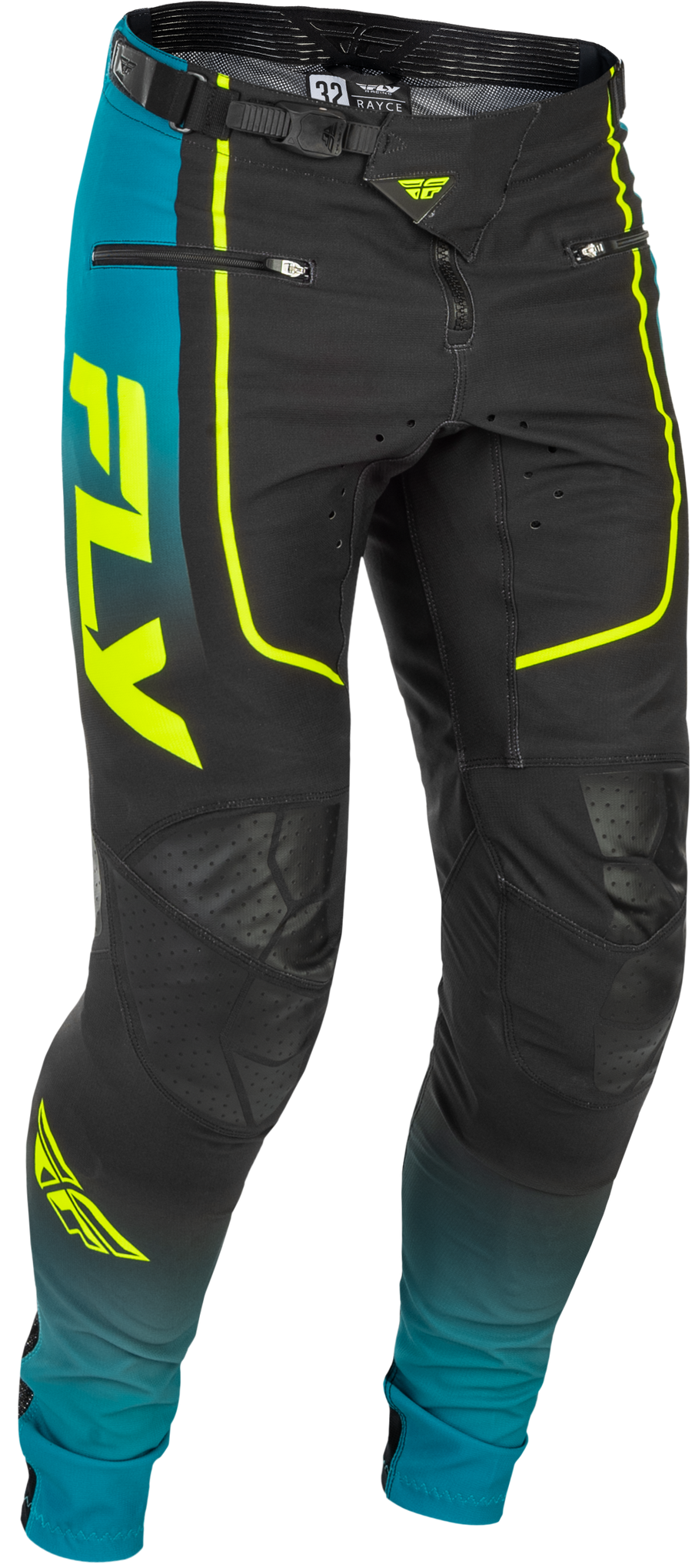 YOUTH RAYCE BICYCLE PANTS TEAL/BLACK/LIME SZ 18