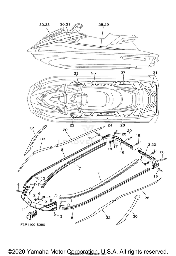 INNER,GUNWALE | F2X-U2519-40-00